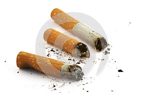 Three cigarette butts photo
