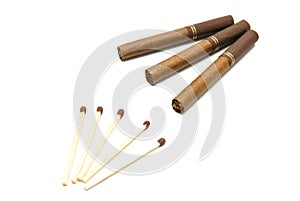 Three cigarettes and few matches