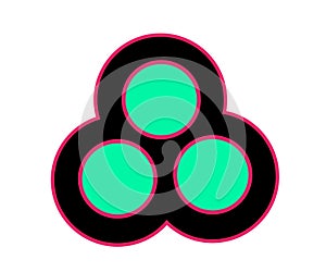 three circles of green and black logo