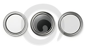 Three circular objects isolated on white background