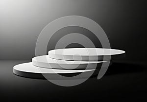 Three circular objects stacked in a row