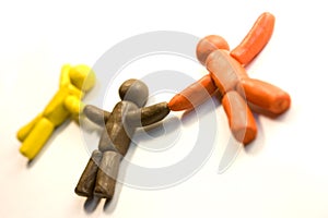 Three clay people photo