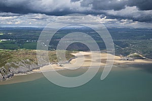 Three Cliffs Bay, The Gower, Aerial Shot