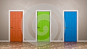 Three Closed Doors in the Room