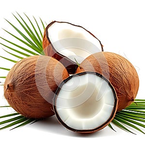 Three coconuts one cut in half