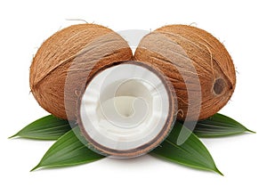 Three coconuts, one cut open