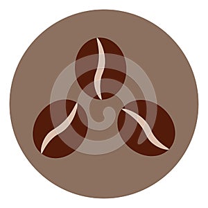 Three coffee beans, icon
