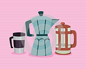 three coffee makers