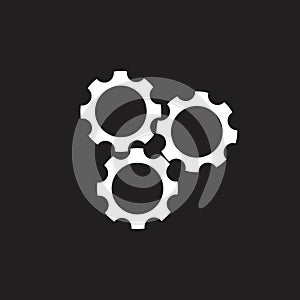 Three cog machine symbol logo vector