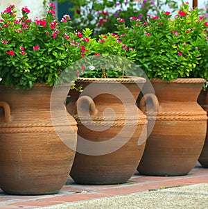 Three Coiled Clay Pots