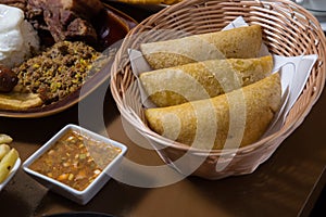 Three colombian empanadas meat pies