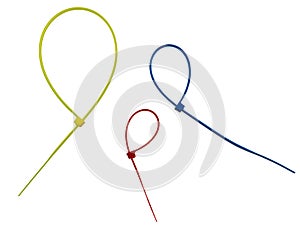 Three color cable ties