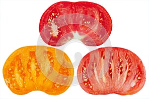 Three color cut tomatoes