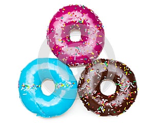 Three color donuts