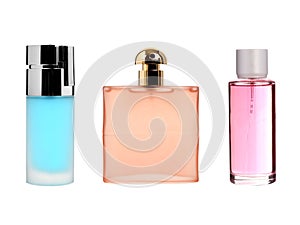 Three color transparent glass perfume bottles