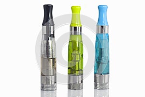 Three colored atomizers for electronic cigarettes
