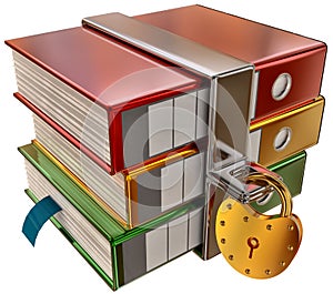 Three colored folders with hinged lock