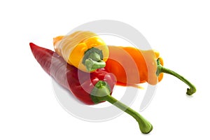 Three colored paprika`s