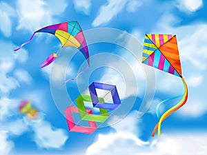 Realistic Kite Sky Composition
