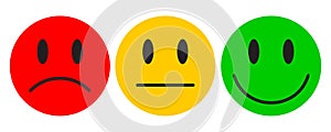 Three colored smilies - for stock