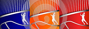 Three colorful abstract basketball backgrounds