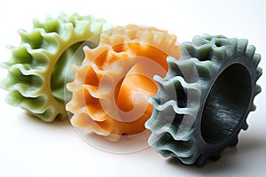 Colored Rotelle Pasta Close-Up