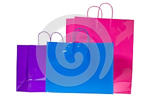 Three colorful gift bags
