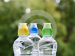 Three Colorful sport plastic water bottle