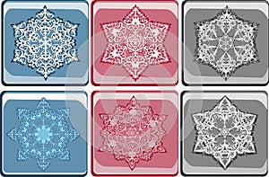 Three colors snowflakes collection