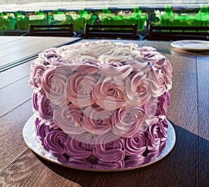 Three colour cake pink bithday