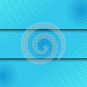 Three comic blue horizontal banners