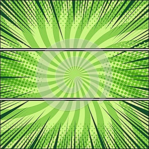 Three comic bright horizontal banners