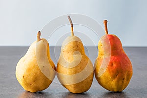 Three corella pears