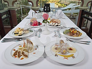 Three course meals in an a la carte restaurant photo