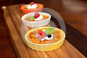 Three Creme Brulee Desserts