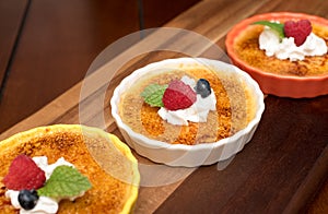 Three Creme Brulee Desserts