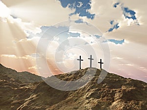 Three cross on Calvary hill