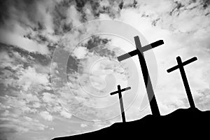 Three crosses on a hill photo