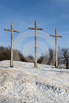 Three Crosses Hill winter landscape