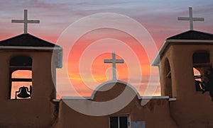 Three crosses at Taos, New Mexico photo