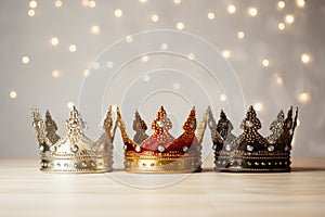 Three crowns as a symbol of the celebration of the Day of the Three Kings photo