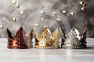 Three crowns as a symbol of the celebration of the Day of the Three Kings photo