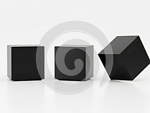 Three cubes isolated on white background