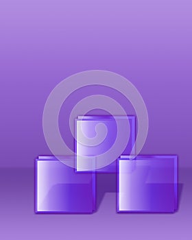 Three cubes purple