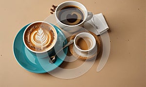 cup coffee and plate cookies