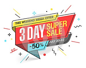 Three Day Super Sale banner