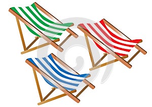 Three deckchairs