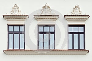 Three decorated palace windows