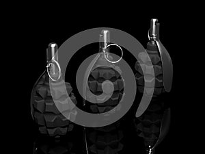Three defensive grenades