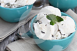 Three Delicious Bowls of Chocolate Chip Cookie Dough Ice Cream